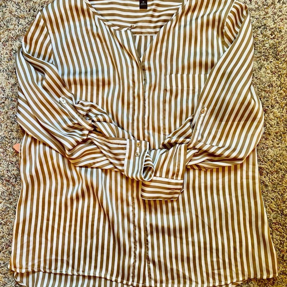 Gold stripped button down top - Women’s large